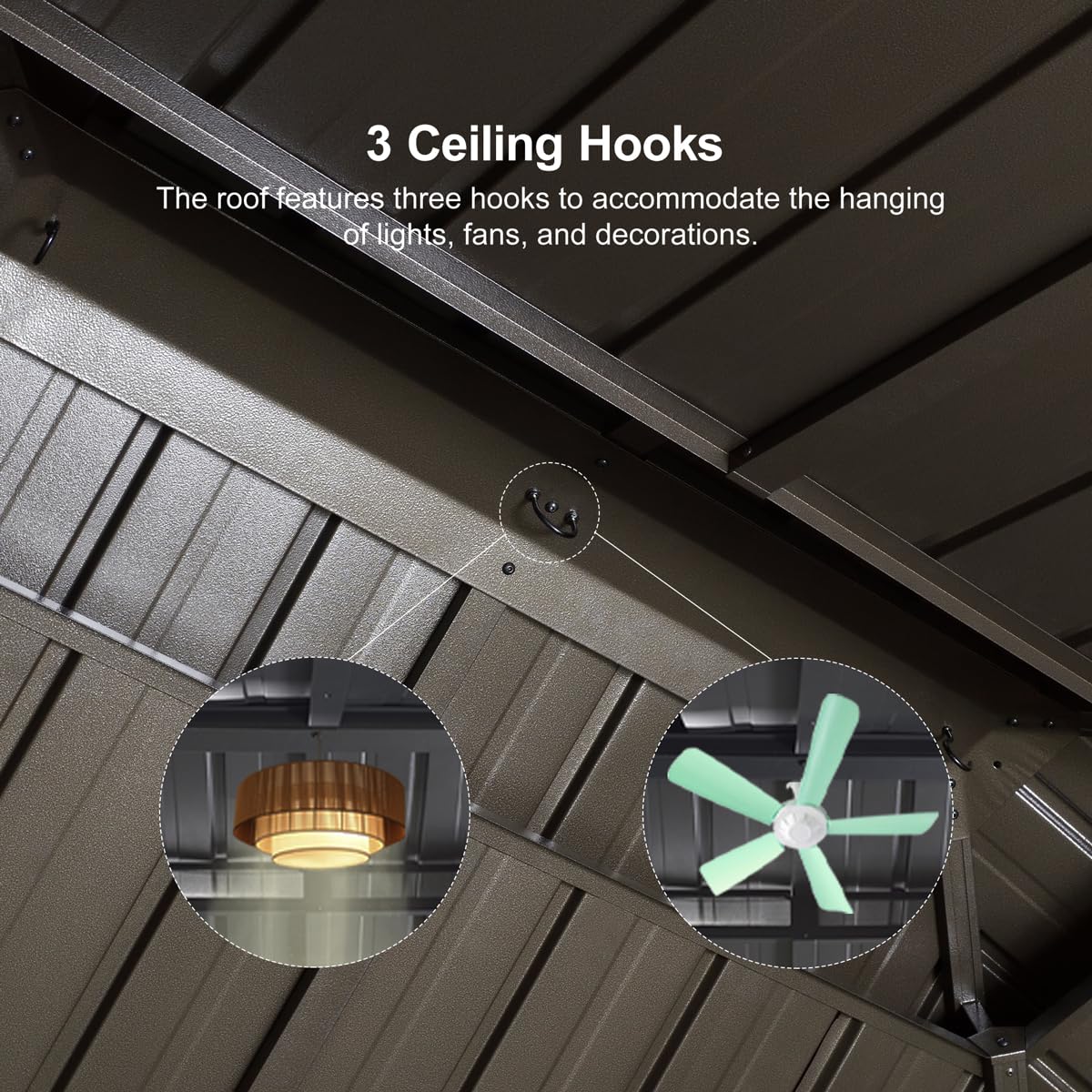 PURPLE LEAF 6.5' X 12' Hardtop Grill Gazebo for Patio Permanent Metal Roof with 2 Side Shelves Deck Yard Tent Aluminum Garden Outside Sun Shade Outdoor BBQ Canopy PURPLE LEAF