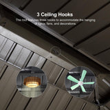 PURPLE LEAF 6.5' X 12' Hardtop Grill Gazebo for Patio Permanent Metal Roof with 2 Side Shelves Deck Yard Tent Aluminum Garden Outside Sun Shade Outdoor BBQ Canopy PURPLE LEAF