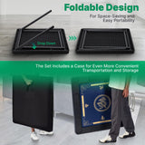 Queensell 35" Folding Game Table, Domino Table, Mahjong Table with Heavy-Duty Legs - 35 x 35 x 27 Inches with Storage Bag Double Sided Mat Queensell