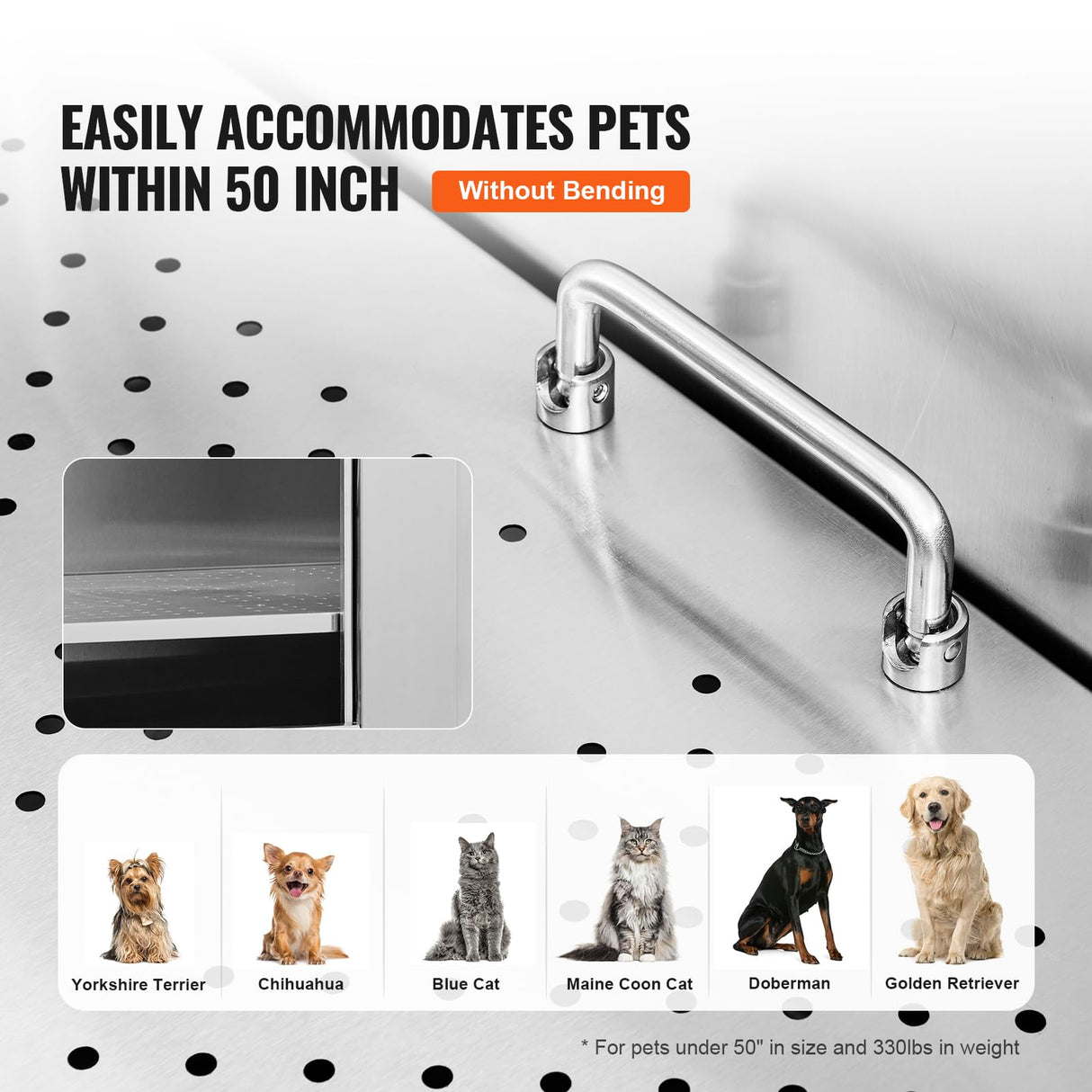 VEVOR 50" Pet Dog Bathing Station w/Stairs, Professional Stainless Steel Dog Grooming Tub w/Soap Box, Faucet,Rich Accessory, Dog Bathtub for Large,Medium,Small Pets, Washing Sink for Home Left VEVOR