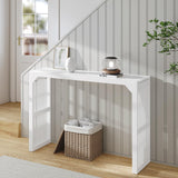 ROOMTEC Narrow Console Tables for Entryway, 46" Solid Wood Console Table Behind Couch, Farmhouse Entryway Table with Storage, Console Tables for Living Room, Hallway, Foyer (White, Console Table) ROOMTEC