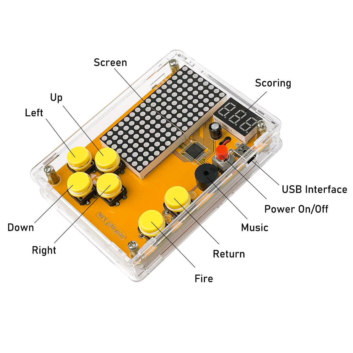 DIY Soldering Project Game Kit Retro Classic Electronic Soldering Kit with 5 Retro Classic Games and Acrylic Case, Idea for STEM High School Family Education Friends by Etoput Etoput