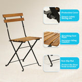 BSTOPHKL 3 Pieces Patio Bistro Set,Foldable Outdoor Patio Furniture Sets,1 Weather-Resistant Table and 2 Chairs,Outdoor and Indoor for Patio,Yard, Garden,Balcony BSTOPHKL