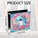Tontut DIY Diamond Painting Kit，Rose Dolphin Special Shape diamond painting pen holder, Acrylic Daily Office Desktop Decoration Storage Item Tontut