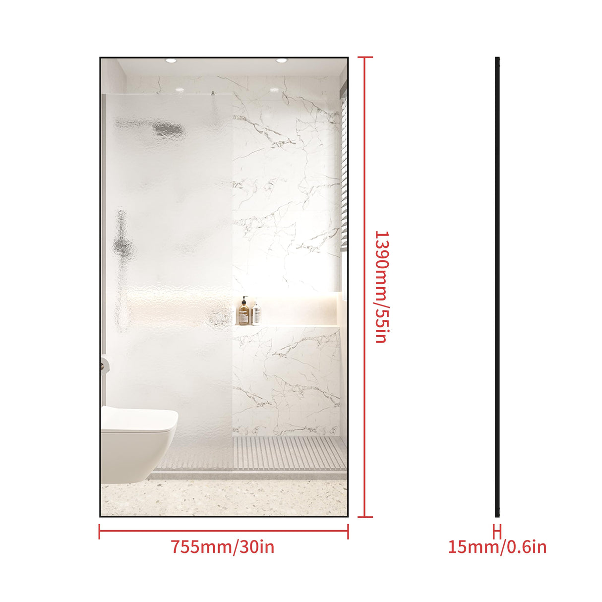 BEAUTME 55x30 Inch Bathroom Mirror,Large Rectangular Wall Mirror, Black Metal Framed Wall Mounted Mirror for Bathroom Bedroom Entryway Decor(Horizontal/Vertical) BEAUTME