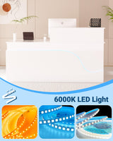 Gguileb Reception Desk with Counter, Solid Wood Modern Front Desk Reception Counter, Retail Checkout Counter for Office, Salon, Lobby, Checkout Gguileb