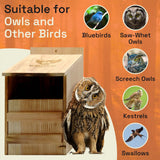 WildYard Owl House with Real Wood - Easy to Hang - Prebuilt Nesting Box for Kestrels - Cedar Shavings & Screws Included WildYard