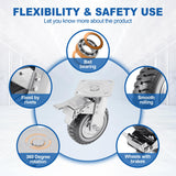 Iglobalbuy 6 Inch Heavy Duty Swivel Caster Wheels 4Pack (2 w/Brakes, 2 No Brakes), 360° Rotation Top Plate, Iron 6 Inch Anti-Skid Wheel Caster Replacement for Cart Furniture Workbench Iglobalbuy