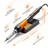 60W Adjustable Temperature Soldering Iron Kit - 9-in-1 With 5 Tips, Solder Wire Stand for Soldering and Repair MEAKEST