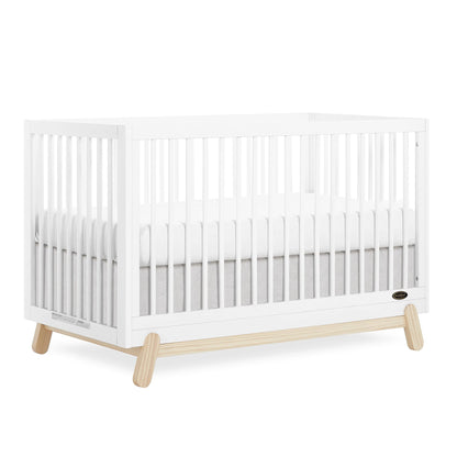 Dream On Me Hygge 5-in-1 Convertible Crib in Weathered Vintage Oak, JPMA & Greenguard Gold Certified, Made of Sustainable Pinewood, Easy to Clean, Safe Wooden Nursery Furniture