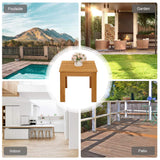 VINGLI Outdoor Adirondack Side Table W/Natural Finished, 18" Square Thick Wooden Coffee Table Top, Stable Large Weight Capacity Conversation End Table for Patio Backyard, Garden, Poolside and Balcony VINGLI