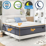 King Size Mattress, Upgrade Strengthen 12 Inch Firm Hybrid King Mattress in a Box, Mattress King Size With Memory Foam and Independent Pocket Springs, Strong Edge Support, Release Pressure EEN EEN SLEEP