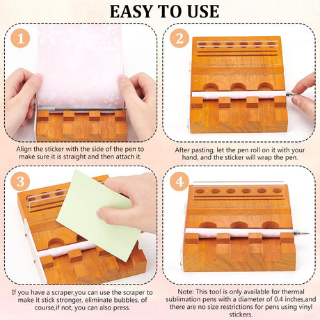 BENECREAT 5.9x5inch Rectangle Wood Sublimation Pen Tool, Sublimation Pen Holder Pen Clamp for Sublimation Pens Blank & Vinyl Stickers BENECREAT