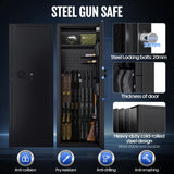 KAER 12-16 Gun Safe - Biometric Gun Safe for Rifles and Pistols Large Fingerprint Rifle Safe Home Gun Cabinet for Shotguns with Digital Keypad, Removable Shelf, Gun Racks (Unassembled) KAER