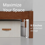 LIFEMENT Classic Wood Platform Bed Frame, Essential, Noise Free, Under Bed Storage, No Box Spring Needed, Easy Assembly (Cherry, King (U.S. Standard)) LIFEMENT