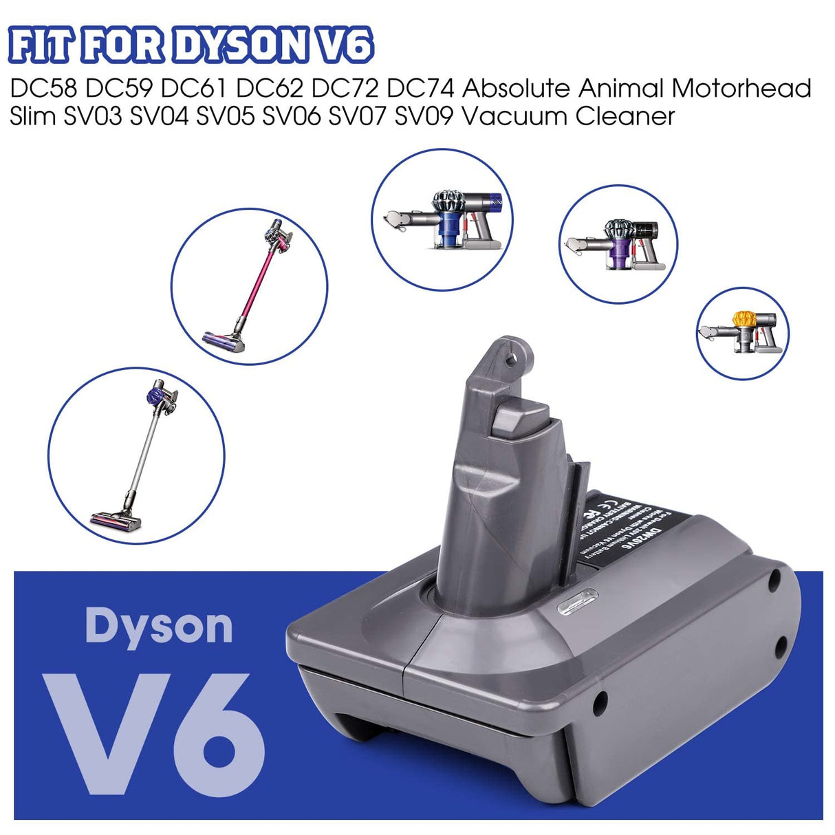 JJXNDO DW20V6 Adapter - Compatible with Dyson V6 Series Vacuum Cleaners and for DeWalt 20V Lithium Battery JJXNDO