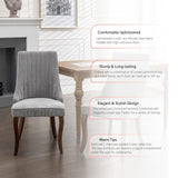 BEIDOR Velvet Dining Chairs Set of 4,Comfy Fabric Upholstered Accent Chairs for Kitchen Living Room,Channel Tufted Dining Room Chairs with Curved Solid Wood Legs(Gray) BEIDOR