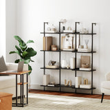 HOOBRO DIY Ladder Shelf, 6-Tier Wooden Wall Mounted Bookshelf, Narrow Bookcase, Display Shelf, Storage Rack, Plant Stand, for Living Room, Bedroom, Study, Balcony, Black BB651CJ01 HOOBRO