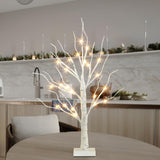 EAMBRITE Tabletop Birch Tree Christmas Decorations, White Birch Tree with Lights, 24 LED Lighted Mini Money Tree Twig Tree Battery Operated with Timer, Indoor Home Centerpiece Decor (2FT/Warm White) EAMBRITE