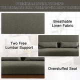 INZOY 50" Love seat Sofa 2 Seat Mid Century Modern Accent Chair, Uplostered 2 Person Couch Loveseat for Small Place Bedroom Office, Wood Frame and Attached 2 Waist Cushions, Green INZOY