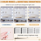 DINGIPP Makeup Vanity Desk with Lighted Mirror and Charging Station, Makeup Table with 4 Drawers & Storage Shelves, Vanity Desk 3 Color Modes Available, Bedroom Dressing Table for Women, girls (White) DINGIPP