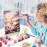 ATDMS Paint by Numbers Kit for Adults Flowers Paint by Number with Frame Sailboat Paint by Number with Easel Sunset Adults Paint by Number Kits Framed Canvas for Gift Home Wall Decor 8x12 Inch ATDMS