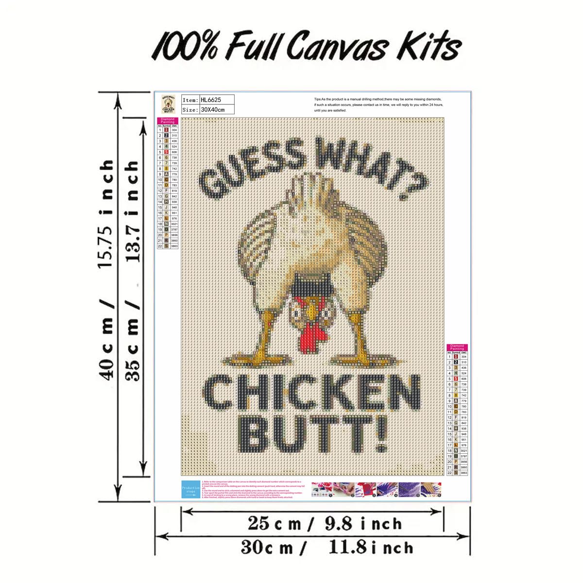 Animal Chicken Diamond Art Kits for Adults,5D Diamond Painting Dots Art Kits for Adults,DIY Funny Full Round Gem Art Crafts for Home Wall Decor 12 X 16inch GEMFAMILY