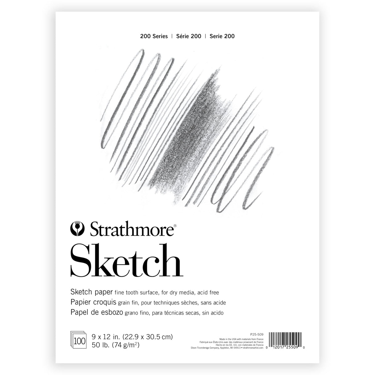 Strathmore 200 Series Sketch Pad, 9x12 inch, 100 Sheets, Tape Bound - Artist Sketchbook for Drawing, Illustration, Art Class Students Strathmore
