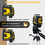 ASOBRIS 360° Laser-Level-with-Tripod Self-Leveling, Green Cross Line Laser with Horizontal Vertical Beam, Laser Tool for Picture Hanging Construction Floor Tile Wall, Carrying Pouch Battery Included ASOBRIS