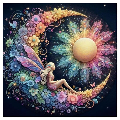 Kulvci Sun and Moon Diamond Painting Kits for Adults, Round Full Drill Diamond Art Kits, 5D DIY Diamonds Crafts for Home Wall Decoration Gifts 12×12Inch