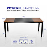 VIVO Premium Electric 71 x 30 inch Height Adjustable Memory Stand Up Desk, Black 4-Leg Quad Motor Frame, Black and Dark Walnut Table Top, DESK-KIT-F10BD VIVO