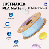 JUSTMAKER Matte PLA+ 3D Printer Filament, Upgrade Cardboard Spool, Dimensional Accuracy +/-0.03mm, 1.75mm, 1kg, Rattan Purple JUSTMAKER
