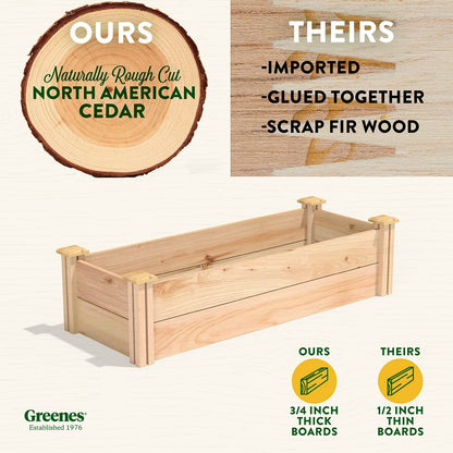 Greenes Fence Premium Cedar Raised Garden Bed, 16" x 48" x 11" - Made in USA with North American Cedar - WoodArtSupply