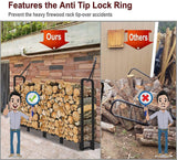 Artibear Firewood Rack Outdoor 8ft Heavy Duty Logs Holder for Indoor Fireplace Metal Wood Pile Storage Stacker Organizer, Matte Black Artibear