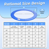 K KENSONE Trampoline Replacement Safety Pad, 12ft Trampoline Spring Cover with Foam Padding, No Holes for Poles, Round, Blue K KENSONE