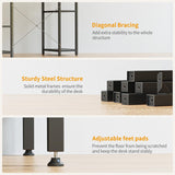 CubiCubi Computer Desk with Keyboard Tray, 47 Inch Office Desk with Monitor Stand and Storage Shelves, Music Studio Desk Workstation, Work Table for Home Office, Black CubiCubi