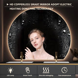 72IN Bathroom Vanities, Modern Bathroom Cabinet with Double Sink, Floating Bathroom Vanity Set with Round Light Mirror & Glass Side Cabinet, Solid Wood Vanity with Extended Makeup Table (White) LUTHXAY