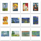 PeakLuv 12Pcs Small Diamond Art Kits Small Diamond Painting Kits, Classic Masterpiece Mini Diamond Art Kits for Beginners, Square Drill Mini Gem Painting 1-Hour Painting for Home Desktop Decor, 6X7in PeakLuv