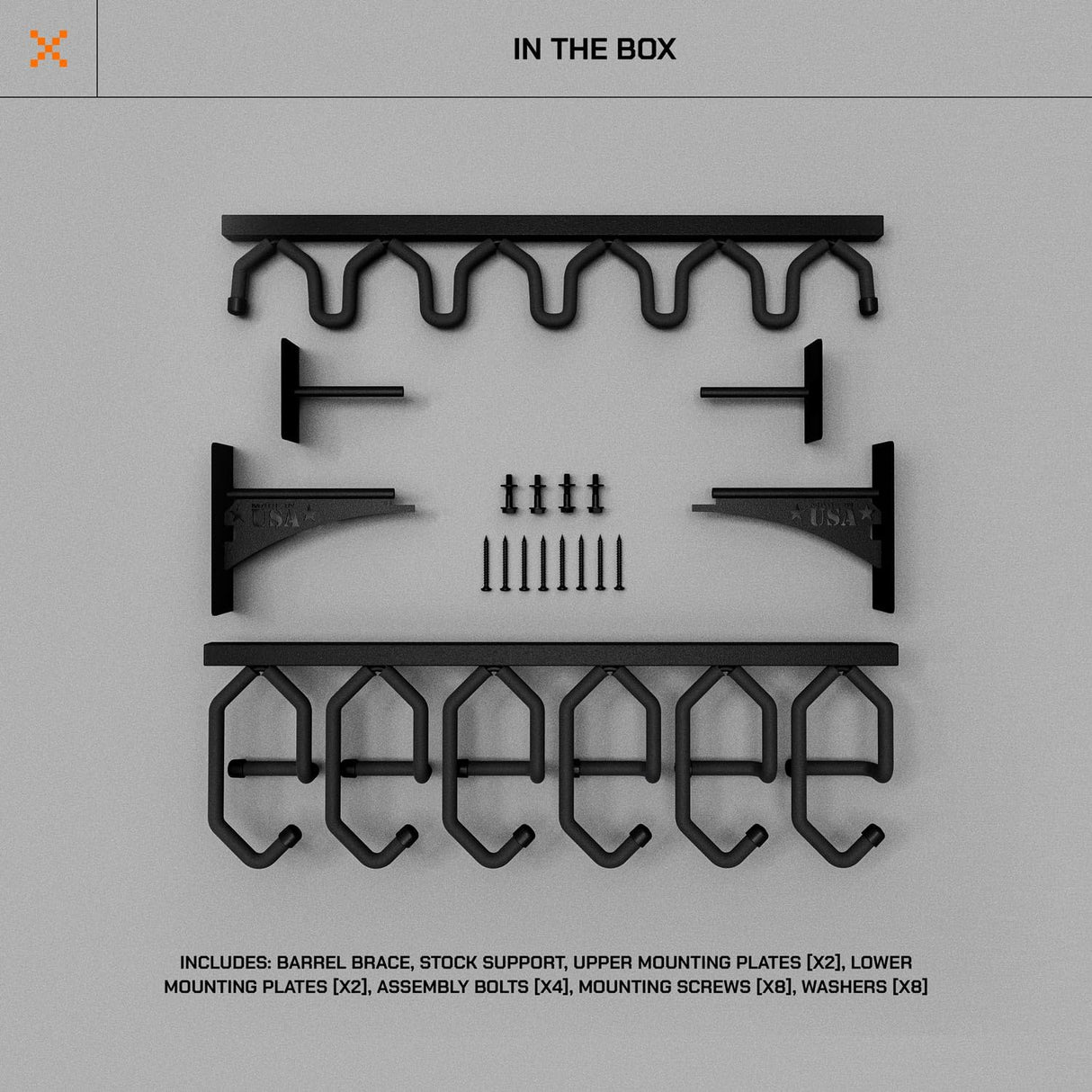 Hold Up Displays Gun Rack Wall Mount, Vertical Gun Rack, Rifle Rack, Holds 6 Shotguns, Rifles, & More, Heavy Duty Steel Indoor Gun Rack, Home Gun Storage Solutions - Made in The USA Hold Up Displays