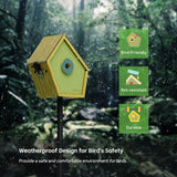 RELI Birddy® Nest with Camera & Monitor, 2K Resolution Cam Plug-and-Play Bird House with 24/7 Live Stream, Outdoor Nesting Box for Garden Birds, Ideal Gift for Bird Lover Watching Birds RELI
