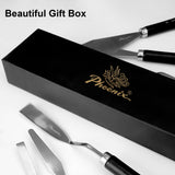 PHOENIX High Flexible Palette Knife Set, 8 Pieces Stainless Steel Painting Knives (31,41,42,43,44,46,51,52) Art Knife with Wood Handle, Paint Spatula for Oil Acrylic Paint PHOENIX