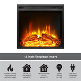 Ameriwood Home Clermont 22 Inch Electric Fireplace with Mantel and Shelf, Replaceable Fireplace Insert Heater, Realistic Log and Flame Effect, for Living Room or Bedroom, Ivory Oak Ameriwood Home