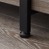 HSH 4-Shelf Vintage Industrial Bookshelf, Rustic Gray Wood and Metal 4 Tier Bookcase, Open Wide Etagere Book Shelf for Home Office Livingroom Bedroom Dispaly, Light Grey Oak HSH