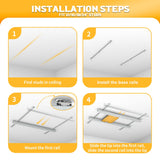 WALMANN Overhead Tote Storage Rail System, Garage Ceiling Bin Storage Rack Heavy Duty Adjustable Tote Slide Rails(White, Bins not Included) WALMANN