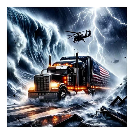 hill froeistung 5D Truck Diamond Art Painting Kits for Adults,Tsunamis Diamond Art for Beginners, DIY Full Drill Flag Diamond Art Painting(12X12 inch) hill froeistung