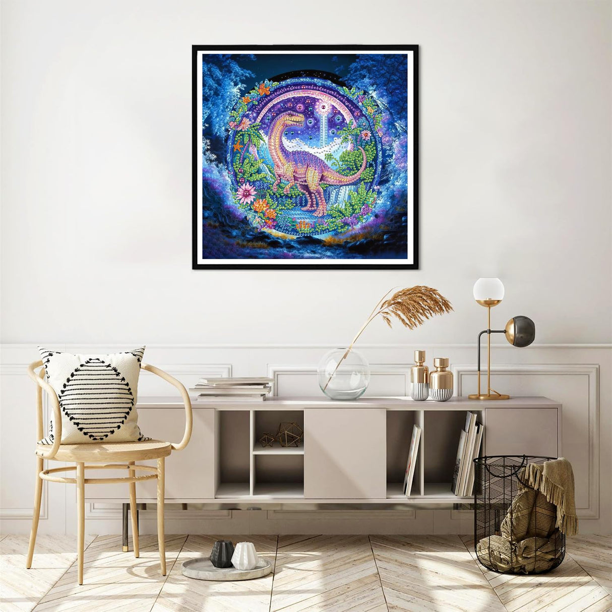 Yomiie 5D Dinosaur Special Shape Diamond Art Kits for Adults, Diamond Painting Animal DIY Full Drill Kits, Crystal Rhinestones Diamond Craft Canvas Home Wall Decor 12x12 inch (30x30cm) Yomiie