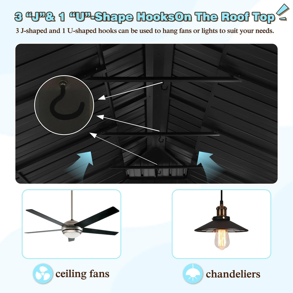 VEIKOU 12' X 20' Gazebo, Outdoor Gazebo, Galvanized Steel Double Roof Aluminum Gazebo, Heavy Duty Patio Gazebo w/Netting and Curtains for Garden, Deck, Backyard VEIKOU