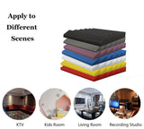 Heavyoff 12 Pack Acoustic Foam Panels Studio Soundproofing Wedges 10"x10"x2" Noise Dampening Sound Insulation for Home Ceiling, White Heavyoff