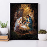 LWZAYS Nativity Scene Paint by Number Kit for Adults Canvas,Christmas Jesus Born Paint by Numbers for Adults Beginners Canvas, Christian Religious Painting by Numbers for Gift Decor - 16x20Inch LWZAYS