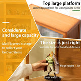 iusyugh 5-Tier Display Cabinet with Acrylic Glass Door, 65.5" High Display Case, Transparent Curio Cabinet&Bookcase for Collectibles, Toys, Books, for Playroom, Bedroom, Study Room (Wooden flip Door) iusyugh